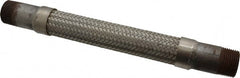 Made in USA - 12" OAL, 1" ID, 580 Max psi, Flexible Metal Hose Assembly - Exact Tooling