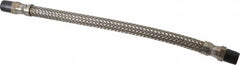 Made in USA - 12" OAL, 1/4" ID, 2,240 Max psi, Flexible Metal Hose Assembly - Exact Tooling