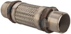 Made in USA - 12" OAL, 2-1/2" ID, Flexible Metal Hose Assembly - Exact Tooling