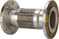 Made in USA - 12" OAL, 4" ID, 210 Max psi, Flexible Metal Hose Assembly - Exact Tooling