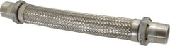 Made in USA - 18" OAL, 1-1/2" ID, 410 Max psi, Flexible Metal Hose Assembly - Exact Tooling