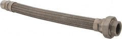 Made in USA - 18" OAL, 1" ID, 580 Max psi, Flexible Metal Hose Assembly - Exact Tooling