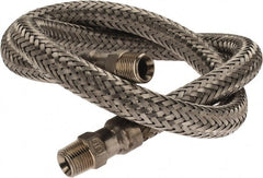 Made in USA - 36" OAL, 3/8" ID, 1,450 Max psi, Flexible Metal Hose Assembly - Exact Tooling