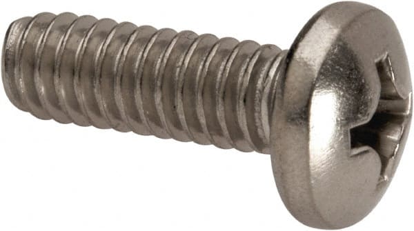 Value Collection - 1/4-20 UNC, 3/4" Length Under Head Phillips Drive Machine Screw - Pan Head, Grade 316 Stainless Steel, Uncoated, Without Washer - Exact Tooling