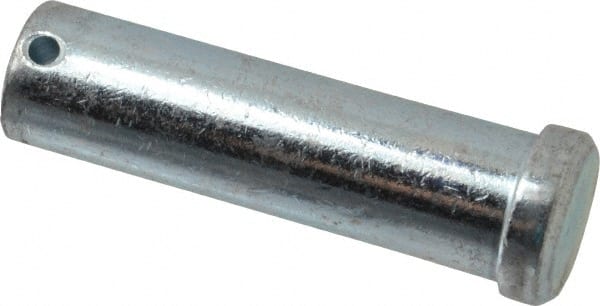 Value Collection - 1" Pin Diam, 3-1/2" OAL, Standard Clevis Pin - 13/64" Hole, 3-19/64" Usable Length, Zinc-Plated Steel - Exact Tooling