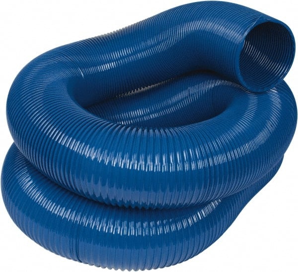 Hi-Tech Duravent - 8" ID, 25' Long, PVC Blower & Duct Hose - Blue, 10-1/2" Bend Radius, 6 In/Hg, 7 Max psi, -20 to 180°F, Abrasion and Chemical Resistant - Exact Tooling