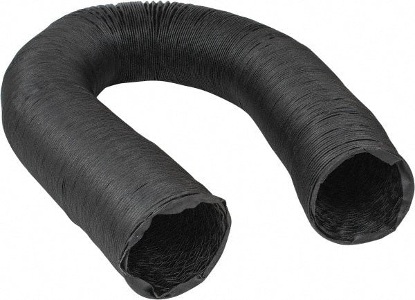 Hi-Tech Duravent - 8" ID, 25' Long, Neoprene Coated Polyester Blower & Duct Hose - Black, 10" Bend Radius, 15 In/Hg, 21 Max psi, -40 to 250°F, Chemical and Abrasion Resistant - Exact Tooling