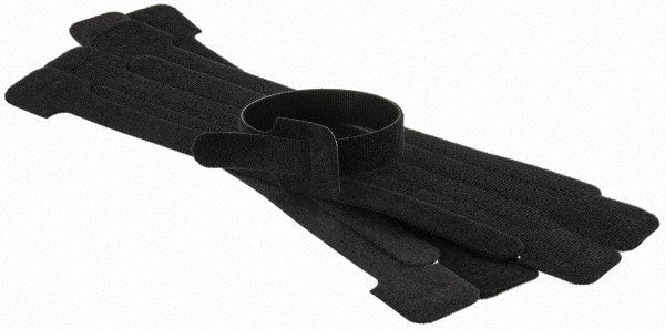 Thomas & Betts - 13" Long Black Nylon & Polyethylene Hook & Loop Strap - 50 Lb Tensile Strength, 1/16" Thick, 88.9mm Max Bundle Diam - Exact Tooling