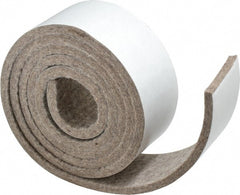 Made in USA - 1/4 Inch Thick x 2 Inch Wide x 5 Ft. Long, Felt Stripping - Gray, Adhesive Backing - Exact Tooling