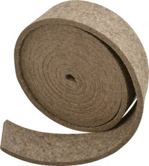 Made in USA - 1/4 Inch Thick x 2 Inch Wide x 10 Ft. Long, Felt Stripping - Gray, Plain Backing - Exact Tooling