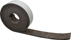 Made in USA - 1/4 Inch Thick x 2 Inch Wide x 10 Ft. Long, Felt Stripping - Gray, Adhesive Backing - Exact Tooling