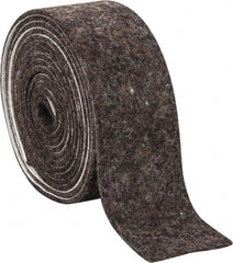 Made in USA - 1/8 Inch Thick x 2 Inch Wide x 10 Ft. Long, Felt Stripping - Gray, Adhesive Backing - Exact Tooling