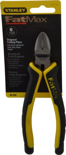 Stanley - 6-3/8" OAL, Diagonal Cutter - 13/16" Jaw Length x 3/4" Jaw Width, Oval Head, Double Injection Molded Handle - Exact Tooling