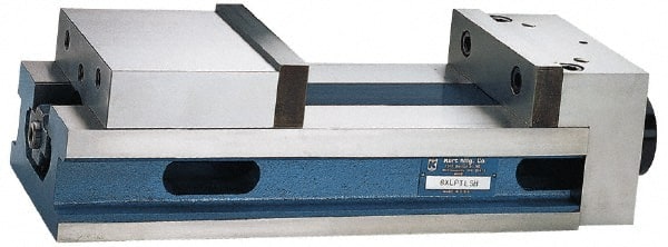 Kurt - 6" Jaw Width, 14" Jaw Opening Capacity, Horizontal Stationary Machine Vise - Manual Operation, 6,877 Lb Capacity, 1 Station, 24.51" Long x 4.86" High x 1-31/64" Deep, 1.735" Jaw Height, 80,000 psi Max Clamp Force, Ductile Iron - Exact Tooling