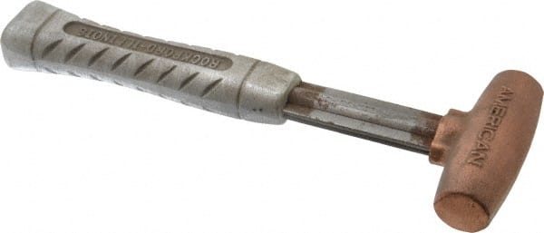 American Hammer - 1-1/2 Lb Head 1" Face Bronze Head Hammer - 11-1/2" OAL, Aluminum Handle - Exact Tooling