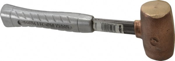 American Hammer - 4 Lb Head 1-3/4" Face Bronze Head Hammer - 11-1/2" OAL, Aluminum Handle - Exact Tooling