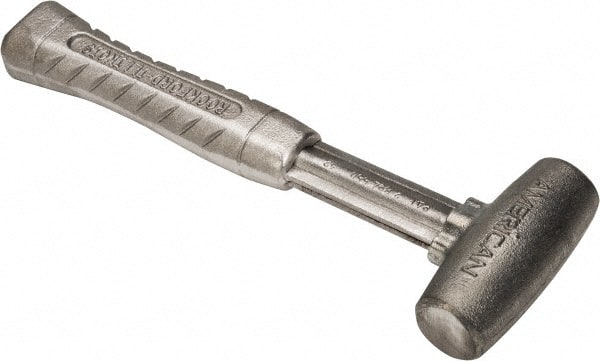 American Hammer - 2 Lb Head 1-1/4" Face Zinc Aluminum Alloy Nonmarring Hammer - 11-1/2" OAL, Aluminum Handle - Exact Tooling