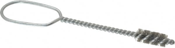 Schaefer Brush - 7/16 Inch Actual Brush Diameter, 1/4 Inch Inside Diameter, Carbon Steel, Plumbing, Hand Fitting and Cleaning Brush - 3/8 Refrigeration Outside Diameter, 1 Inch Brush Length, 11/64 Inch Trim Length, 0.005 Wire, Oval Formed Wire Handle - Exact Tooling