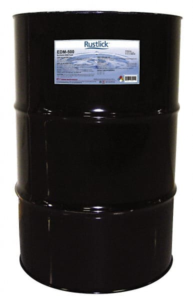 Value Collection - Rustlick EDM-500, 55 Gal Drum EDM/Dielectric Fluid - Synthetic, For Electric Discharge Machining - Exact Tooling