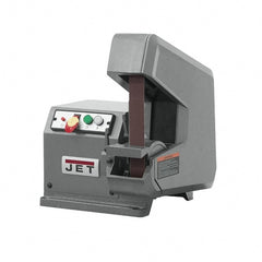 Jet - 60" Long x 2" Wide Belt Grinder - 3 hp, 230/460 Volts, 4,400 RPM Disc Speed, Vertical Belt, 8,000 Ft per min Belt Speed - Exact Tooling