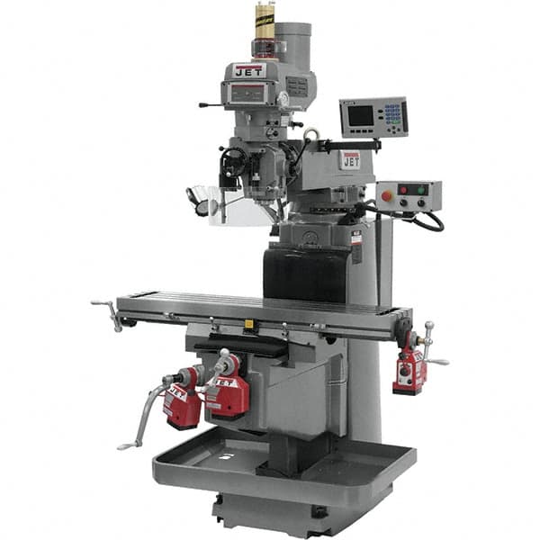Jet - 54" Long x 12" Wide, 3 Phase Acu-Rite 200S CNC Milling Machine - Variable Speed Pulley Control, NT40 Taper, 5 hp - Exact Tooling
