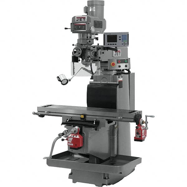 Jet - 54" Long x 12" Wide, 3 Phase Acu-Rite 200S CNC Milling Machine - Variable Speed Pulley Control, R8 Taper, 5 hp - Exact Tooling