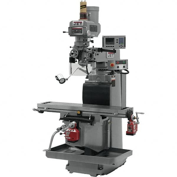 Jet - 54" Long x 12" Wide, 3 Phase Acu-Rite 200S CNC Milling Machine - Variable Speed Pulley Control, R8 Taper, 5 hp - Exact Tooling