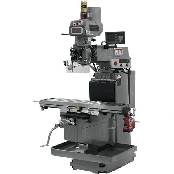Jet - 54" Long x 12" Wide, 3 Phase Newall DP700 CNC Milling Machine - Variable Speed Pulley Control, NT40 Taper, 5 hp - Exact Tooling