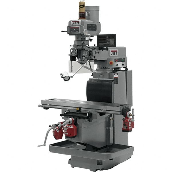 Jet - 54" Long x 12" Wide, 3 Phase Newall DP700 CNC Milling Machine - Variable Speed Pulley Control, R8 Taper, 5 hp - Exact Tooling