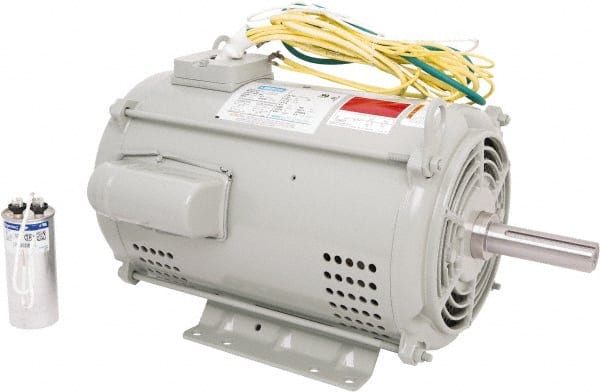 Leeson - 15 Max hp, 3,600 Max RPM, Crop Dryer Electric AC DC Motor - 230 V Input, Single Phase, 215TZ Frame, Rigid Base Mount, DPAO Enclosure - Exact Tooling