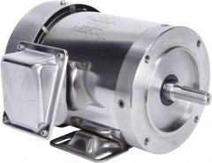 Leeson - 1-1/2 Max hp, 1,800 Max RPM, Premium Efficient Electric AC DC Motor - 230/460 V Input, Three Phase, 56HC Frame, C-Face with Base Mount, TEFC Enclosure - Exact Tooling