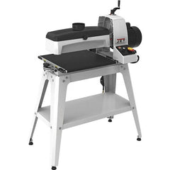Jet - 5" Diam x 16" Long, Single Phase Floor Drum Sanding Machine - 2-3/8" Sanding Depth, 1/32 to 3" Thick x 32" Wide Workpiece, 0 to 10 SFPM Workpiece Rate - Exact Tooling