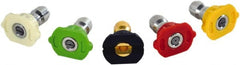 Simpson - 3,600 psi Fixed, Metal, Quick Connect Tip Pressure Washer Nozzle - 0.043" Orificie Diam, 1/4" Thread, Male, White, Green, Black, Red, Yellow - Exact Tooling