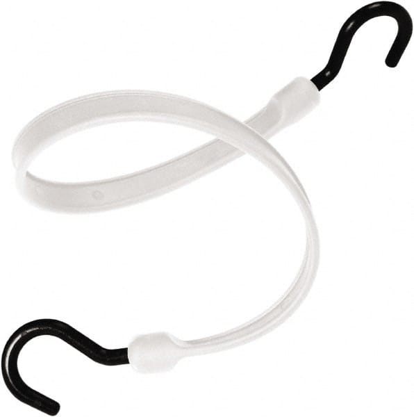 The Better Bungee - Stretch Tie Downs; Type: Heavy Duty Bungee Strap ; End Type: Molded Nylon Hook End ; Color: White ; Fractional Overall Lengths: 18 - Exact Tooling