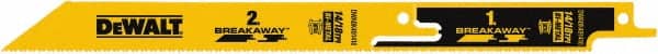 DeWALT - 9" Long x 1" Thick, Bi-Metal Reciprocating Saw Blade - Straight Profile, 14 to 18 TPI, Toothed Edge, Tang Shank - Exact Tooling