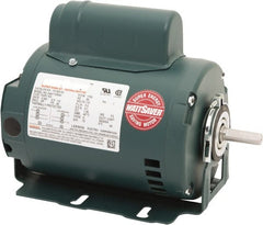 Leeson - 1/3 Max hp, 1,800 Max RPM, Premium Efficient Electric AC DC Motor - 115 V Input, Single Phase, 48 Frame, 1/2" Shaft Diam, Resilient Base Mount, ODP Enclosure - Exact Tooling
