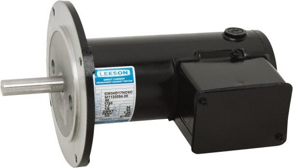 Leeson - 1/6 Max hp, 1,750 Max RPM, Permanent Magnet DC Motors Electric AC DC Motor - 90 V Input, 34E56C Frame, 5/8" Shaft Diam, C-Face Mount, TENV Enclosure - Exact Tooling