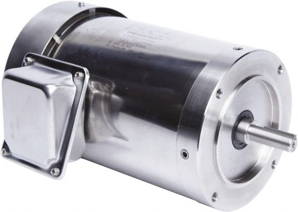 Leeson - 1-1/2 Max hp, 1,800 Max RPM, Premium Efficient Electric AC DC Motor - 230/460 V Input, Three Phase, 56C Frame, 5/8" Shaft Diam, C-Face Mount, TEFC Enclosure - Exact Tooling