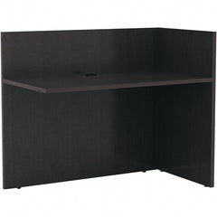 ALERA - Woodgrain Laminate Reception Desk - 44" Wide x 23-5/8" Deep x 41-1/2" High, Espresso - Exact Tooling