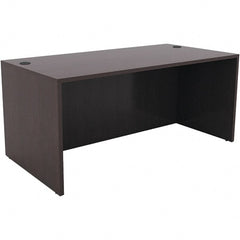 ALERA - Woodgrain Laminate Straight Front Desk - 59-1/8" Wide x 29-1/2" Deep x 29-5/8" High, Espresso - Exact Tooling
