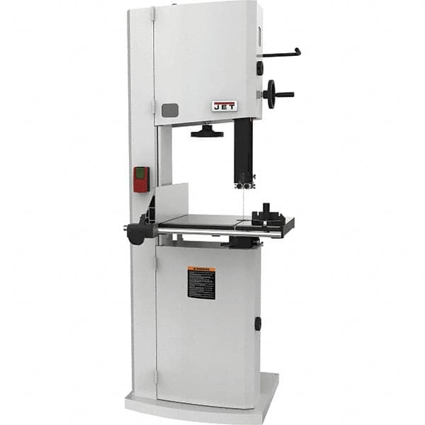 Jet - 14-1/8" Throat Capacity, Step Pulley Vertical Bandsaw - 3,100 SFPM, 3 hp, Single Phase - Exact Tooling