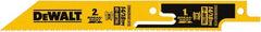 DeWALT - 6" Long x 1" Thick, Bi-Metal Reciprocating Saw Blade - Straight Profile, 14 to 18 TPI, Toothed Edge, Tang Shank - Exact Tooling