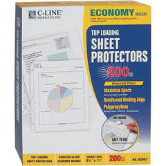 C-LINE - 200 Piece Clear Sheet Protectors-Ring Binder - 11" High x 8-1/2" Wide - Exact Tooling