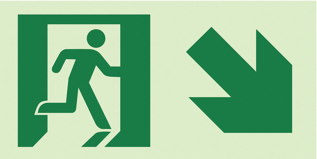 Exit and Entrance, No Header, Plastic, 6" x 12", Surface, Not Retroreflective - Exact Tooling