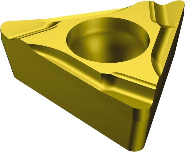 Sandvik Coromant - TCGT1.81.51 K Grade 1525 Cermet Turning Insert - TiCN/TiN Finish, 60° Triangle, 7/32" Inscr Circle, 3/32" Thick, 1/64" Corner Radius - Exact Tooling