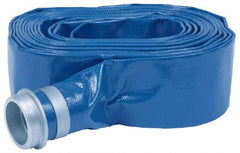 Value Collection - -10 to 150°F, 6" Inside x 6-1/8" Outside Diam, PVC Liquid Suction & Discharge Hose - Blue, 20' Long, 45 psi Working & 135 psi Brust Pressure - Exact Tooling