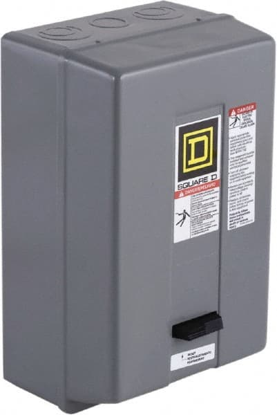 Square D - 110 Coil VAC at 50 Hz, 120 Coil VAC at 60 Hz, 45 Amp, NEMA Size 2, Nonreversible Enclosed Enclosure NEMA Motor Starter - 3 Phase hp: 10 at 200 VAC, 15 at 230 VAC, 25 at 460 VAC, 25 at 575 VAC, 1 Enclosure Rating - Exact Tooling