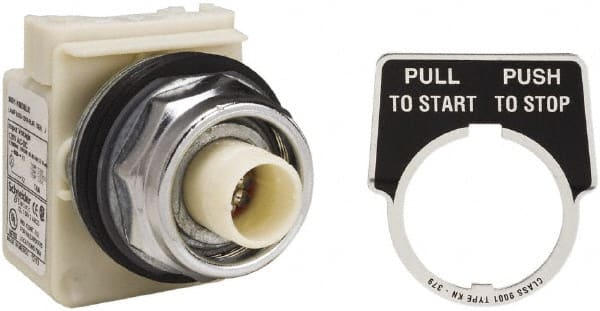Schneider Electric - 30mm Mount Hole, Extended Straight, Pushbutton Switch Only - Maintained (MA) - Exact Tooling