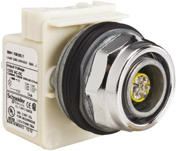 Schneider Electric - 120 V LED Indicating Light - Screw Clamp Connector - Exact Tooling