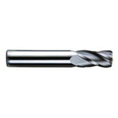 1/2 Dia. x 3 Overall Length 4-Flute .125 C/R Solid Carbide SE End Mill-Round Shank-Center Cut-Uncoated - Exact Tooling